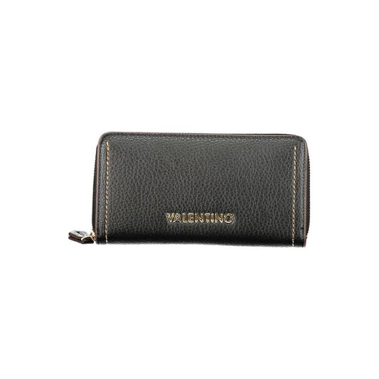 Valentino Bags black polyethylene women's wallet with zip closure and elegant design.